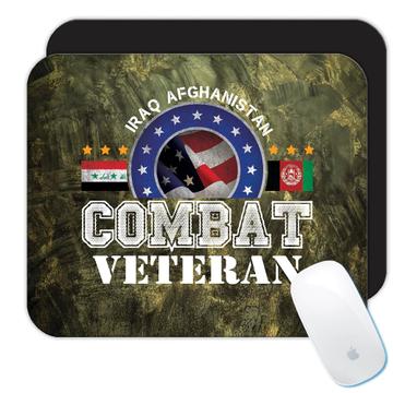 Iraq Afghanistan Combat Veteran : Gift Mousepad USA Patriotic Military Army