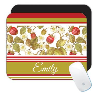 Customizable Strawberry Happiness is Homemade  : Gift Mousepad Fruits Leaves