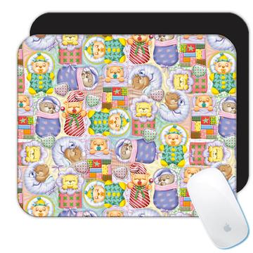 Baby Bears Sleeping : Gift Mousepad Patchwork For Newborn Shower Kid Room Decor Party Cute