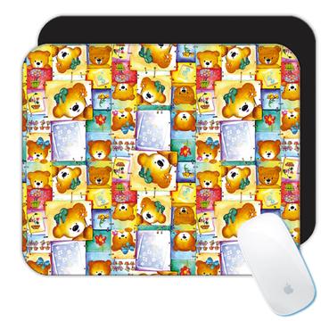 Teddy Bear Bears Pattern : Gift Mousepad For Baby Kid Room Decor Birthday Nursery Cute Sweet