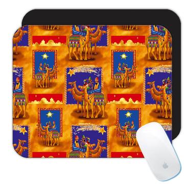 Three Kings Camels Travel : Gift Mousepad Christmas Star Religious Christian Pattern Celebration