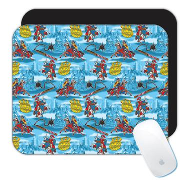 Medieval Knight Castle : Gift Mousepad Adventure Fairy Tale For Kid Children Vintage Pattern Horse