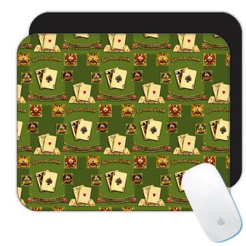 Black Jack Cards Lover : Gift Mousepad Playing Player Pattern Luck Casino Seamless For Him