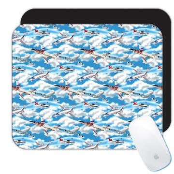 Airplane Planes : Gift Mousepad For Pilot Fighter Him Father Dad Skies Clouds Kids Boy Birthday
