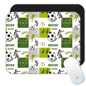 Soccer Football Pattern : Gift Mousepad Sport Player Players Boy Birthday Decor Goal Room
