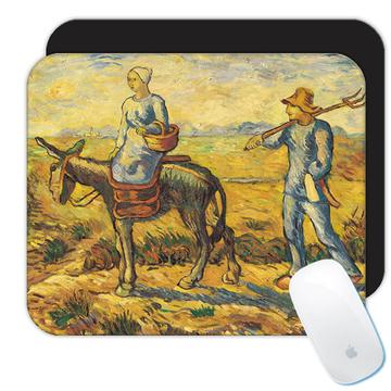 Countrymen Donkey Travelling : Gift Mousepad Famous Oil Painting Art Artist Painter