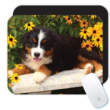 Bernese Flowers : Gift Mousepad Dog Pet Puppy Animal Canine Pets Dogs