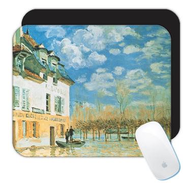 Boat in the Flood Alfred Sisley : Gift Mousepad Famous Oil Painting Art Artist Painter