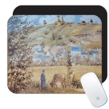 Woman Field Cow : Gift Mousepad Famous Oil Painting Art Artist Painter