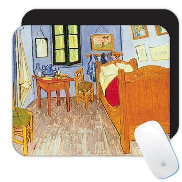 Vincent Van Gogh Bedroom in Arles : Gift Mousepad Famous Oil Painting Art Artist Painter