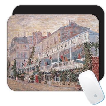 Restaurant de La Sirene Vincent Van Gogh : Gift Mousepad Famous Oil Painting Art Artist Painter