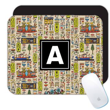 Egypt Egyptian Hieroglyphs : Gift Mousepad Historical Picture African Africa Pattern Ancient Cleopatra