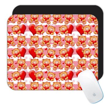 Valentines Day Bear : Gift Mousepad Teddy Bears Pattern Romantic Love You Heart Cute Kid Child