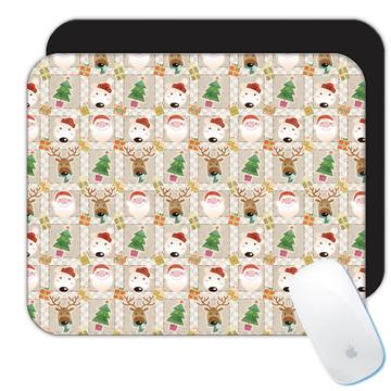 Funny Christmas Pattern : Gift Mousepad Santa Bear Reindeer For Kids Child Wishes Handmade Card