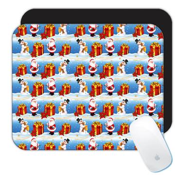 Snowman Santa Claus Saxophone : Gift Mousepad Christmas Greeting Pattern Cute For Kid Family