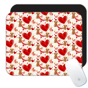 Teddy Bears Heart : Gift Mousepad Romantic Pattern Bear Valentines With Love For Lover Children