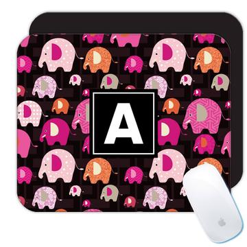 Patterned Elephants : Gift Mousepad Cute Baby Girl Shower Toys Child Missoni Pink Room Decoration
