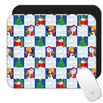 Happy Christmas Pattern : Gift Mousepad Santa Penguin Snowman For Kids Wishes Children Winter