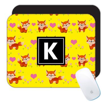 Cute Baby Fox : Gift Mousepad Revelation Kids Nursery Room Decor Pattern Animal Flowers