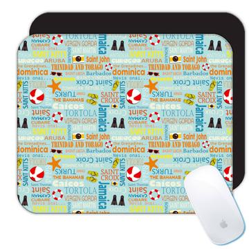 Summer Holiday Sea Pattern : Gift Mousepad Latin American Caribbean Countries Maritime Dominica