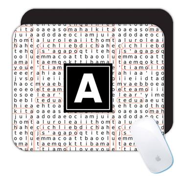 Crossword Puzzle Pattern : Gift Mousepad Romantic Love You Valentines Day For Girlfriend Languages