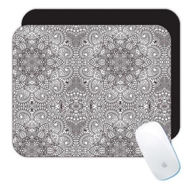 Mandala Grey : Gift Mousepad Modern Contemporary Home Decor Design