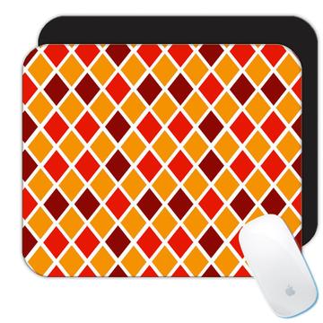 Losange Diamond : Gift Mousepad Design Geometric Orange Red Modern Home Decor
