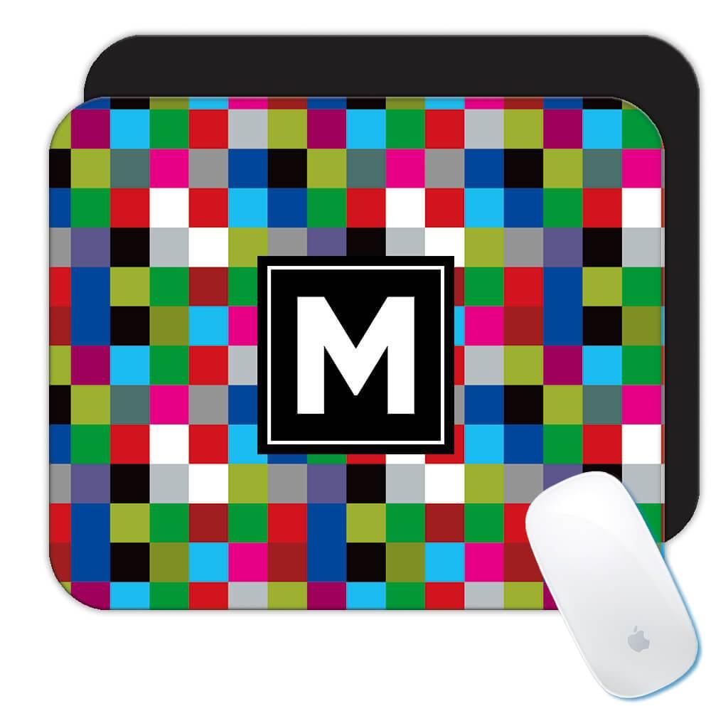 Gift Mousepad : Squares Patterned Elegant Modern Colorful Abstract Pattern