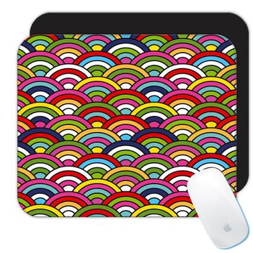 Rainbows : Gift Mousepad Colorful Cute Pattern Decor Abstract Pattern Shapes Neutral Rainbow