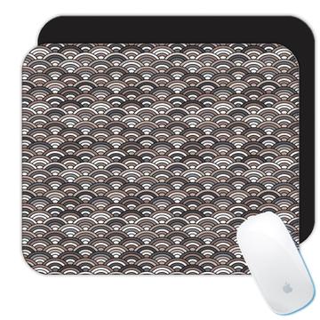Black and White Rainbow : Gift Mousepad Pattern Decor Abstract Pattern Shapes Neutral