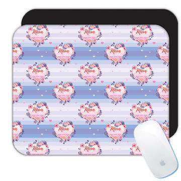 Mom The  Heart of Family : Gift Mousepad Lavender Blue Pattern