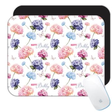 Flowers and Butterflies  : Gift Mousepad Floral White Pattern