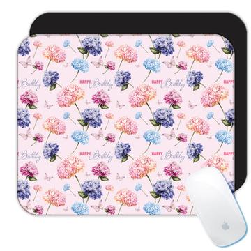 Flowers and Butterflies  : Gift Mousepad Floral Pink Pattern