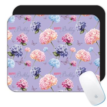 Flowers and Butterflies  : Gift Mousepad Floral Purple Pattern