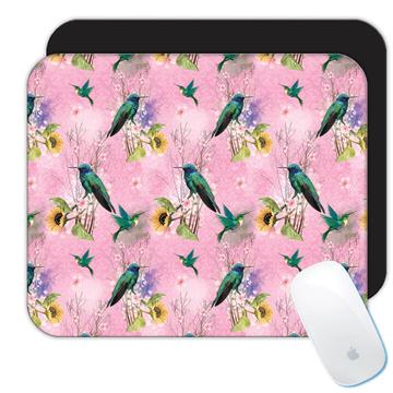 Colibri Sunflower : Gift Mousepad Hummingbird Pink