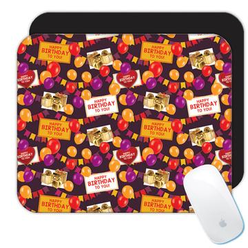 Balloons and Gifts Birthday Pattern  : Gift Mousepad
