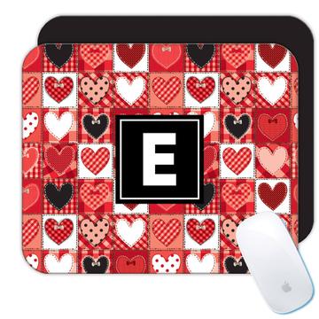 Patchwork Hearts : Gift Mousepad Pattern Valentines Day Love Romantic Decor Lovers Abstract