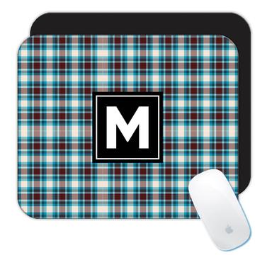 Checkered Tartan Pattern : Gift Mousepad Abstract Chess Plaid Fabric Art Print For Him Father Retro