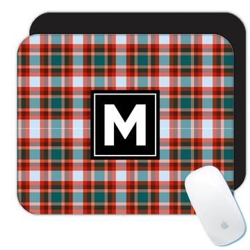 Checkered Tartan Pattern : Gift Mousepad Abstract Christmas Wishes Plaid Fabric Art Print Vintage