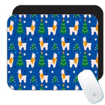 Trendy Christmas Pattern : Gift Mousepad For Kids Tree Cute Llama New Year Winter Holiday Decor