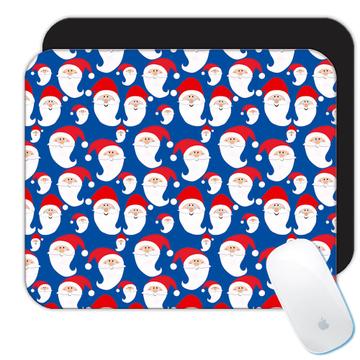 Santa Claus Faces : Gift Mousepad Christmas Pattern New Year Holidays Cute Art For Kids
