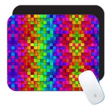 Colorful Cubes : Gift Mousepad Seamless Abstract Pattern Rainbow Colors Kids Room Decor