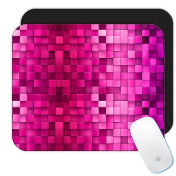 Colorful Pink Cubes : Gift Mousepad Seamless Abstract Pattern Rainbow Colors Kids Room Decor