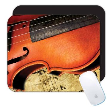 Music Violin Photo Poster Classic : Gift Mousepad Musical Notes Wall Teacher