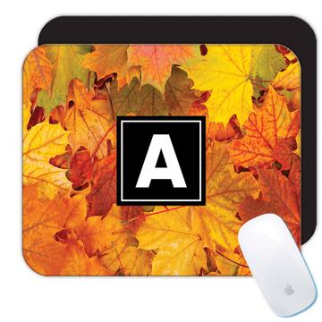 Maple Leaf Leaves : Gift Mousepad Fall Autumn Thanksgiving Abstract Nature Seamless Pattern