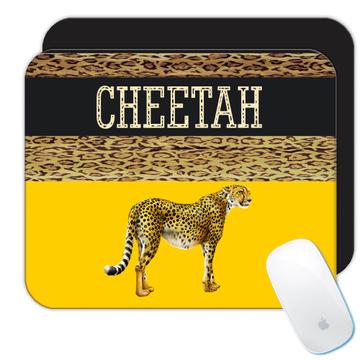 Cheetah Animal Print Nature : Gift Mousepad Wild Animals Wildlife Fauna Safari Species