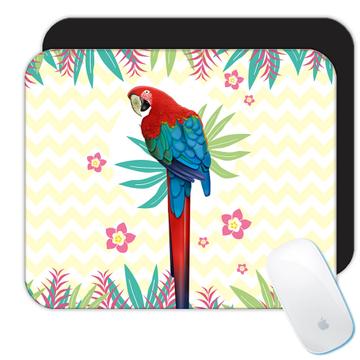 Macaw Tropical Summer : Gift Mousepad Bird Parrot Airbrush Ecology Nature Aviary