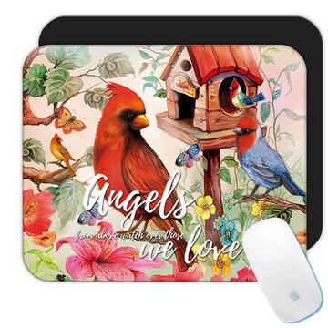 Cardinal Colorful House : Gift Mousepad Bird Grieving Lost Loved One Grief Healing Rememberance
