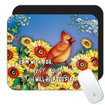Cardinal Sunflowers : Gift Mousepad Bird Grieving Lost Loved One Grief Healing Rememberance