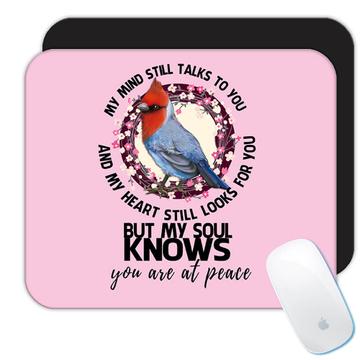 Cardinal Quote : Gift Mousepad Bird Grieving Lost Loved One Grief Healing Rememberance